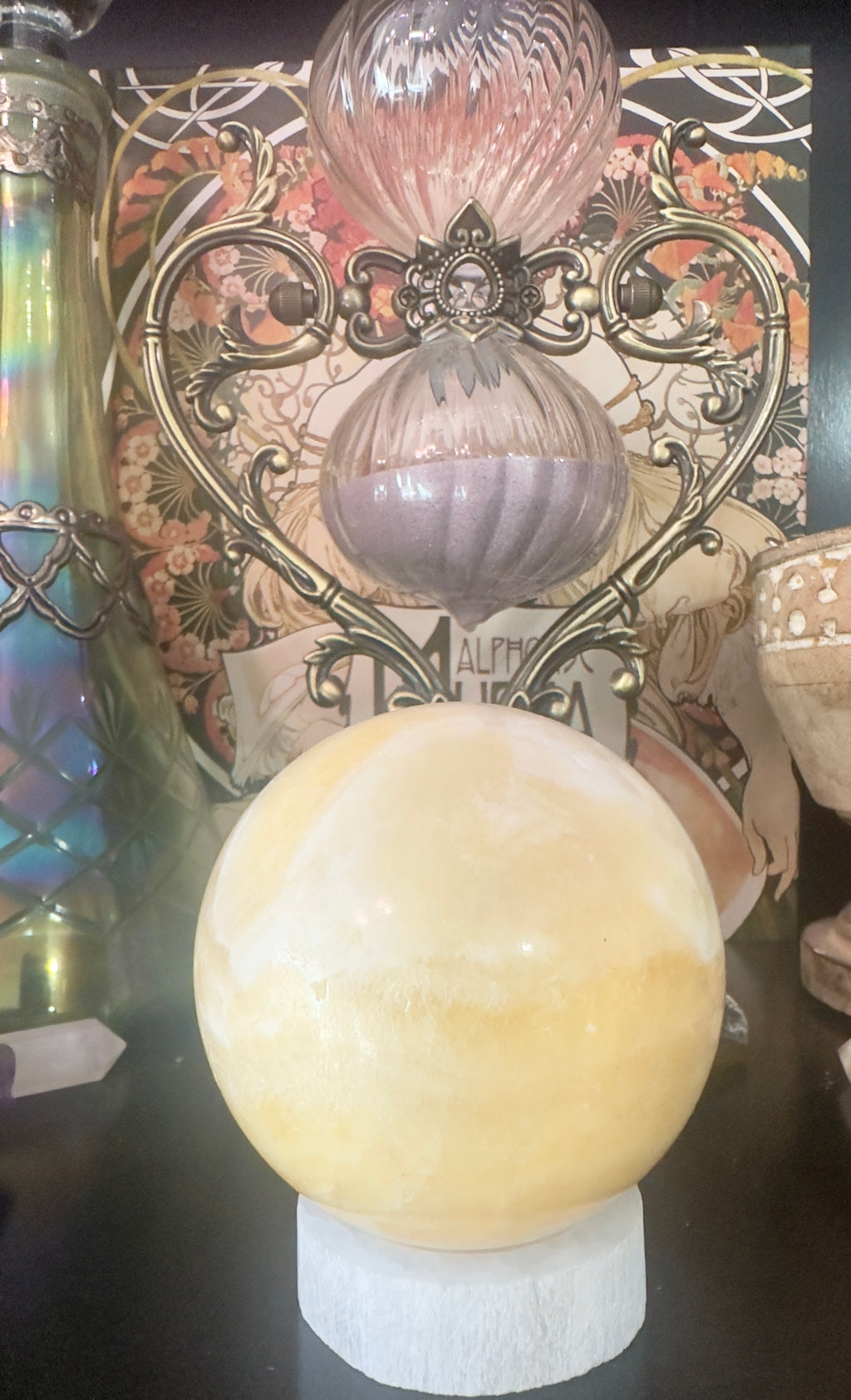 Orange Calcite Sphere (3”) — Creativity, Confidence & Emotional Energy