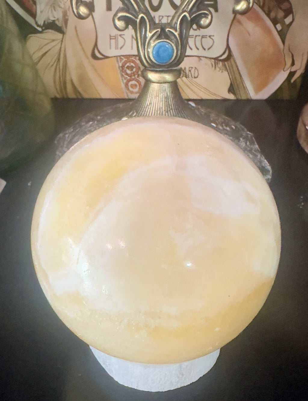 Orange Calcite Sphere (3”) — Creativity, Confidence & Emotional Energy