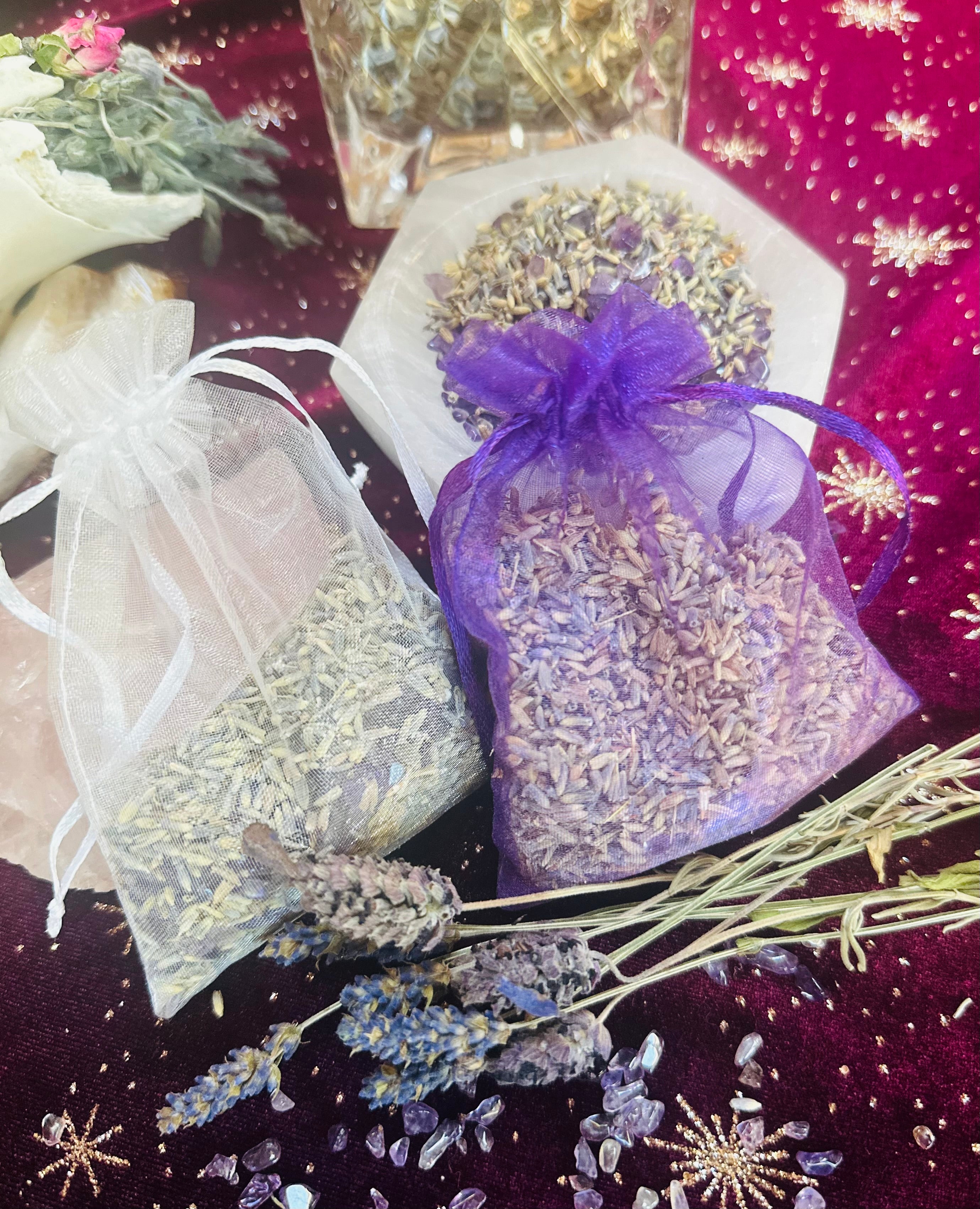 Lavender & Amethyst Dream Sachet | Spiritual Protection Bag for Sleep, Closets & Positive Energy