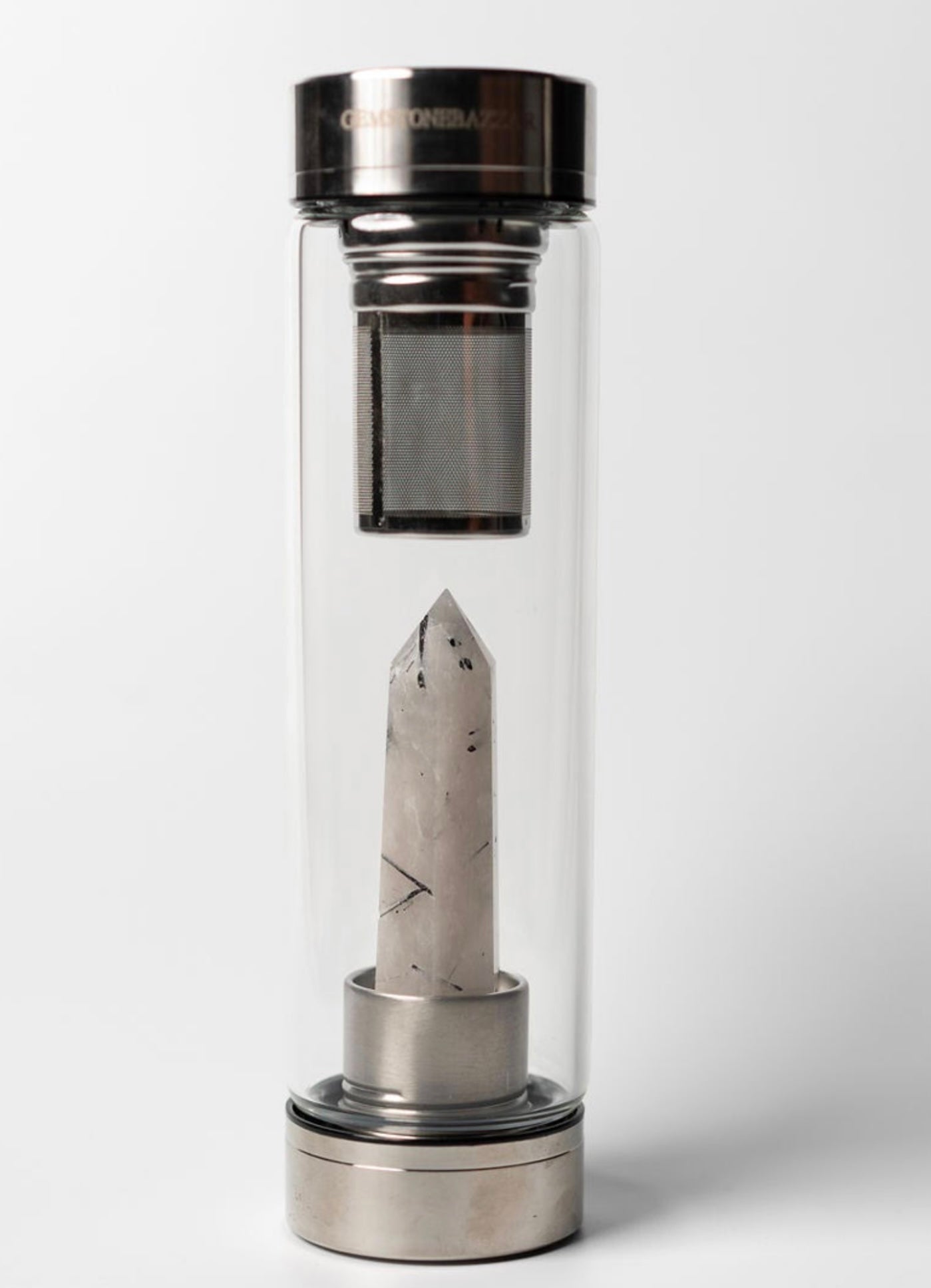 Tourmaline Infused Water Bottle with Removable Tea Infuser