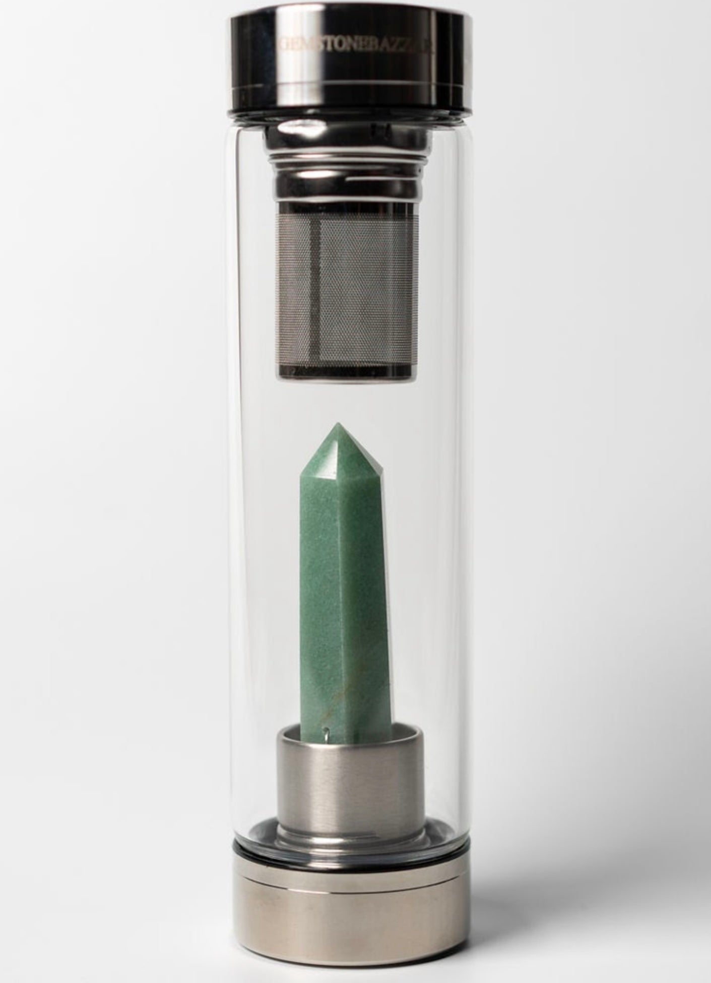 Green Aventurine Crystal-Infused Water Bottle for Abundance, Heart Healing & Daily Wellness
