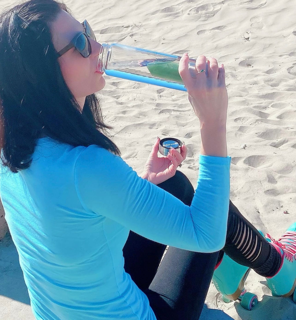 Green Aventurine Crystal-Infused Water Bottle for Abundance, Heart Healing & Daily Wellness