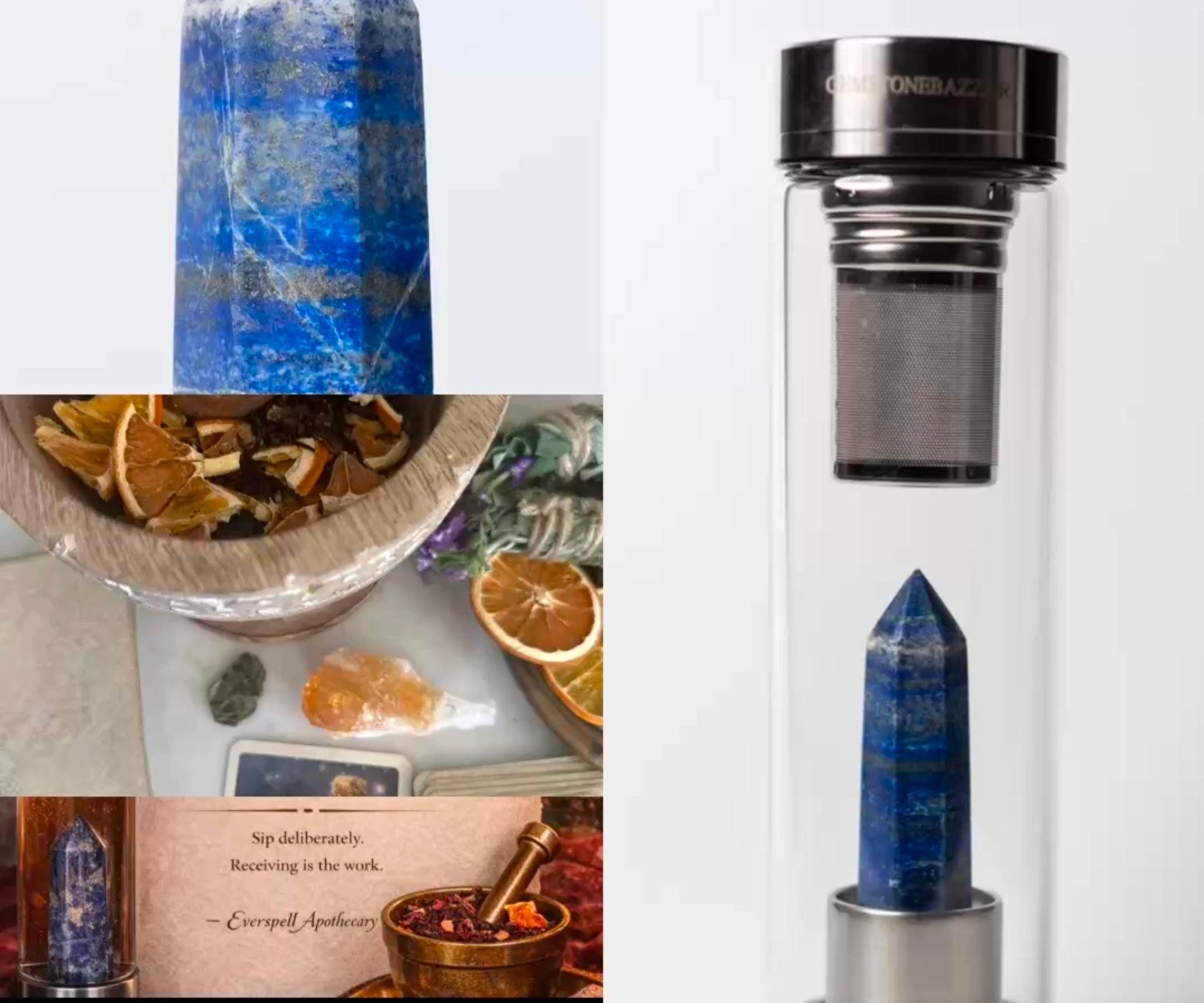 The Empress Ritual Kit — Lapis Infused Water Bottle & Tea Ritual Experience