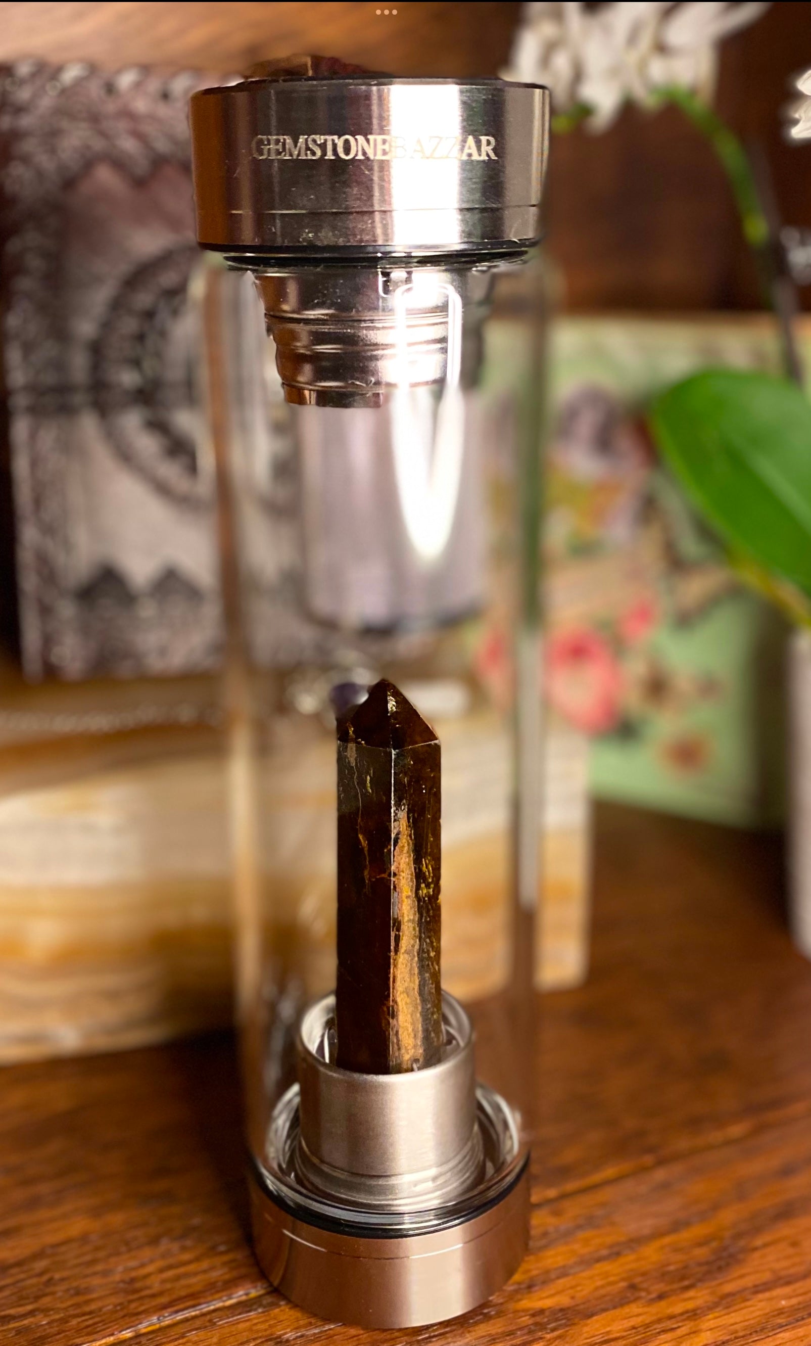 Tiger’s Eye Alchemy Water Bottle | Strength • Focus • Protection