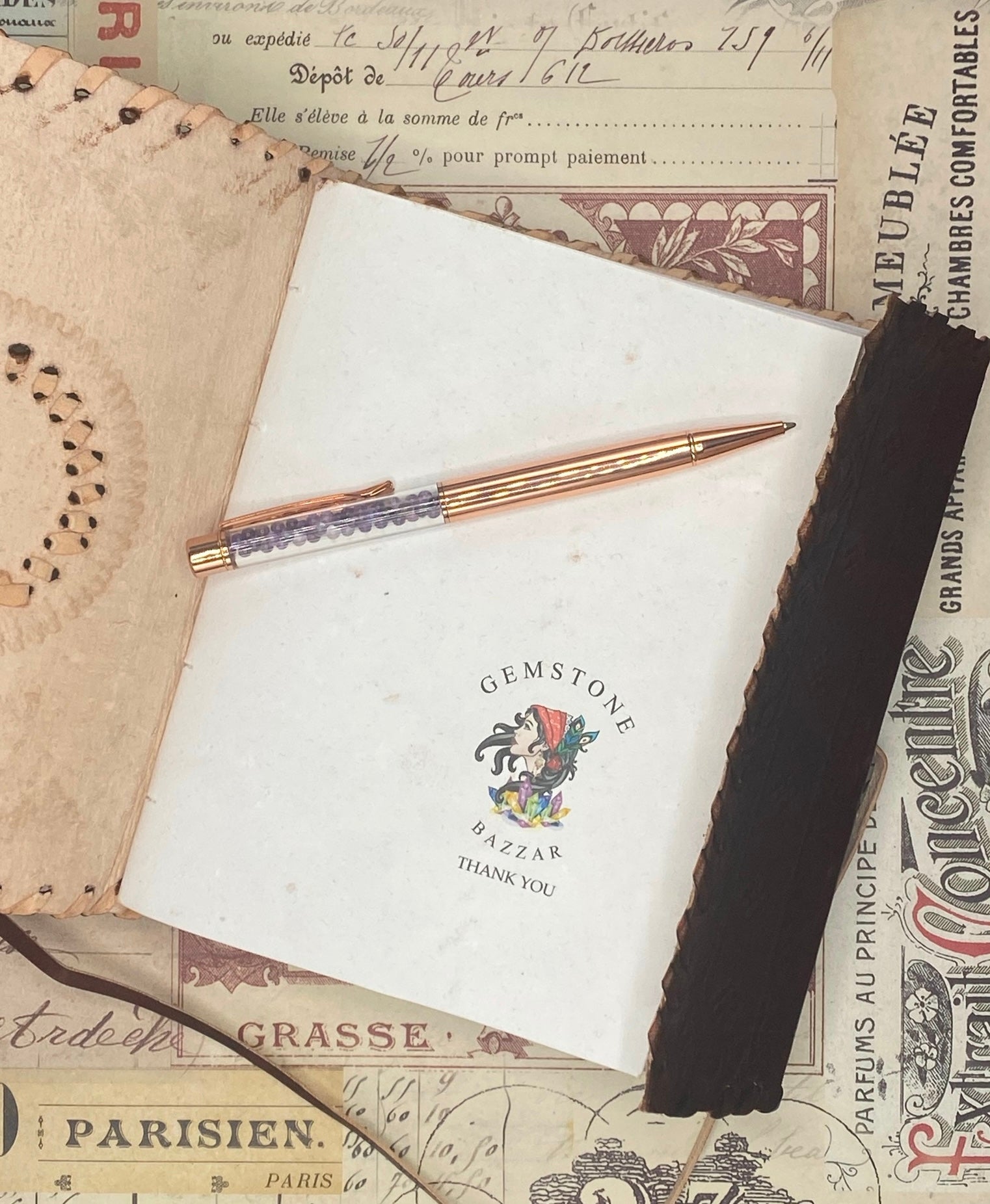 Rose Quartz Embossed Leather Journal – A Ritual of Self-Love, Healing & Sacred Reflection