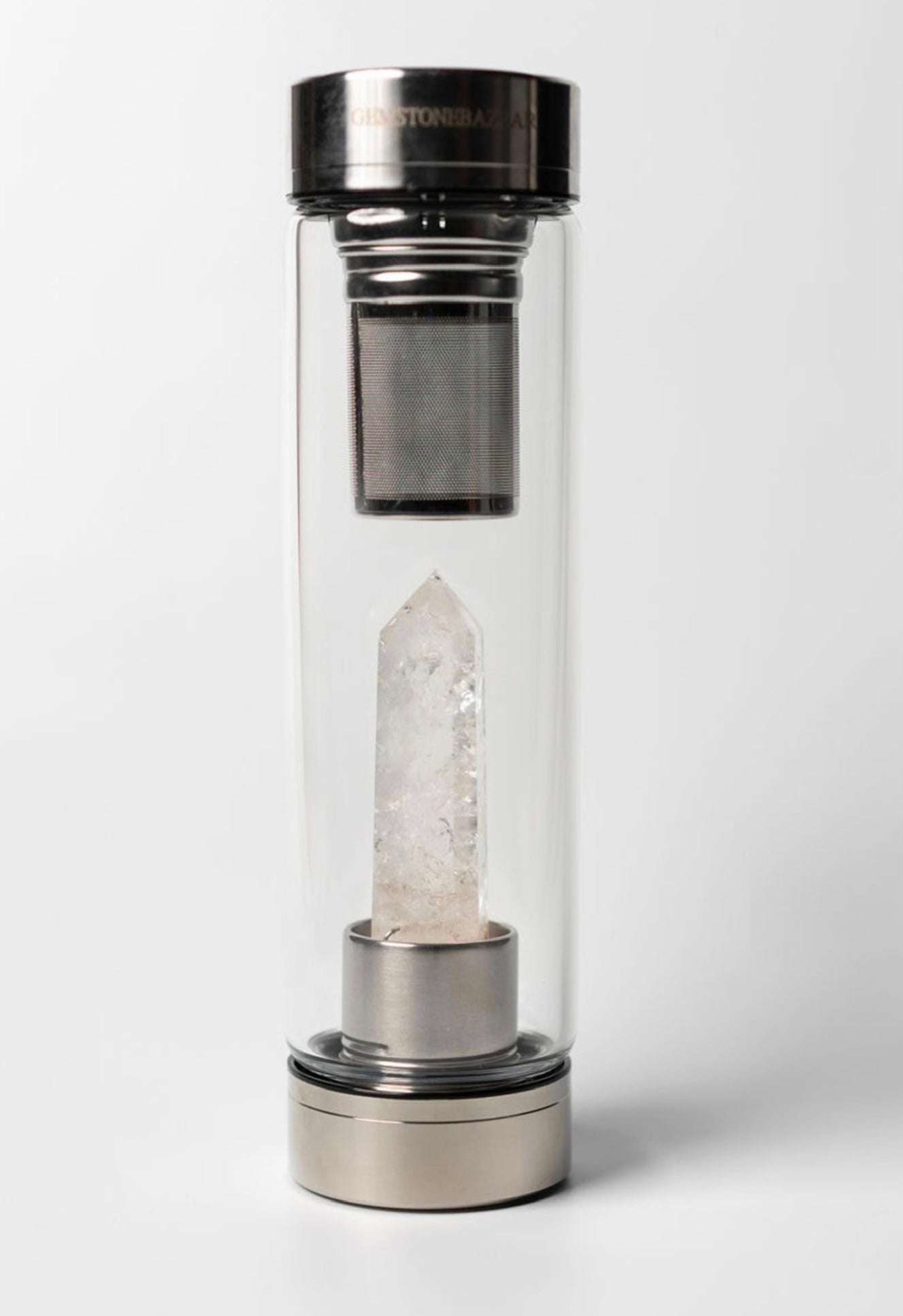 Clear Quartz Tower Infused Water Bottle | Amplification, Clarity & Intention